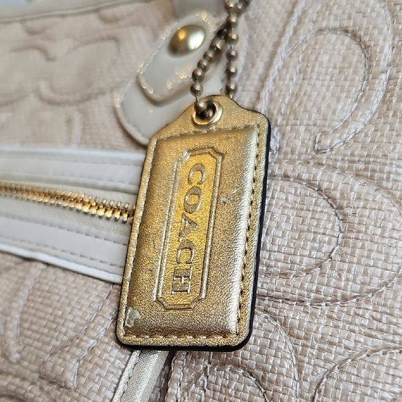 Coach 2010 Poppy Glam Metallic Gold and Tan Tote Bag - Picture 5 of 16